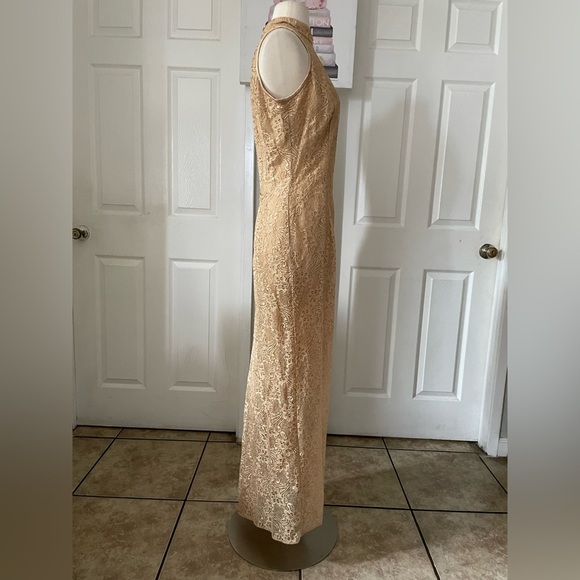 Jessica McClintock GUNNE SAX Lace Dress in Tan Size 8/10 - Picture 3 of 6
